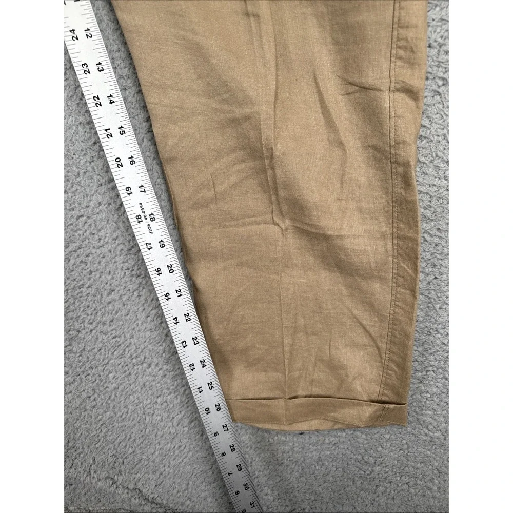 Tasso Elba Linen Pants Men's 32X30 (34x27)‎ Khaki Tan Island 100% Linen ***READ